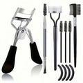 11-In-1 Eyelash Grooming Kit, Includes Eyelash Curler with Comb Separator, Eyelash Wand, Eyebrow Brush, 4 Silicone Refill Pads