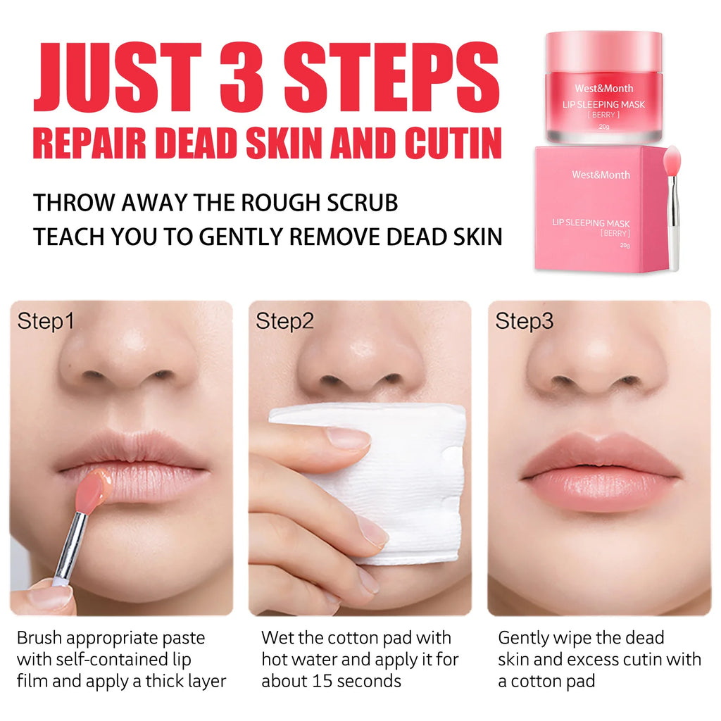 20G Berry Lip Sleeping Mask Night Sleep Maintenance Moisturizing Fade Lip Lines Nourishing Lip Balm Skin Care Korean Cosmetic