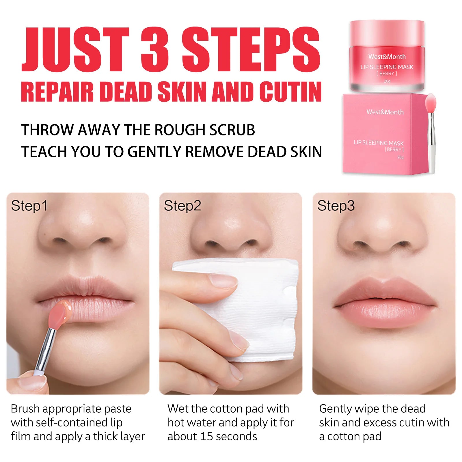 20G Berry Lip Sleeping Mask Night Sleep Maintenance Moisturizing Fade Lip Lines Nourishing Lip Balm Skin Care Korean Cosmetic