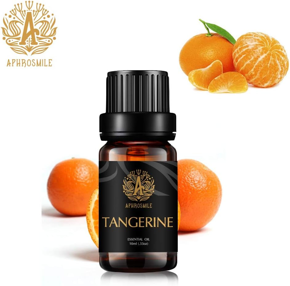 Tangerine Aromatherapy Essential Oil, 100% Pure Tangerine Scent Essential Oil for Diffusers, Humidifier, Therapeutic Grade Aromatherapy Tangerine Scent Essential Oil Fragrance for Massage 0.33Oz-10Ml