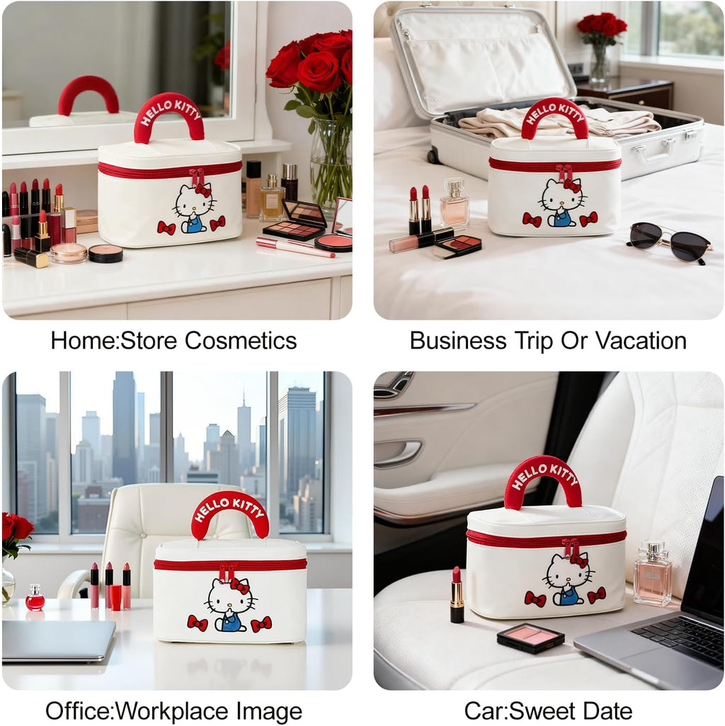 Large Travel Makeup Bag Waterproof Cosmetic Bags,Portable Toiletry Organizer with Handle for Girl,Cute Home Storage for Women
