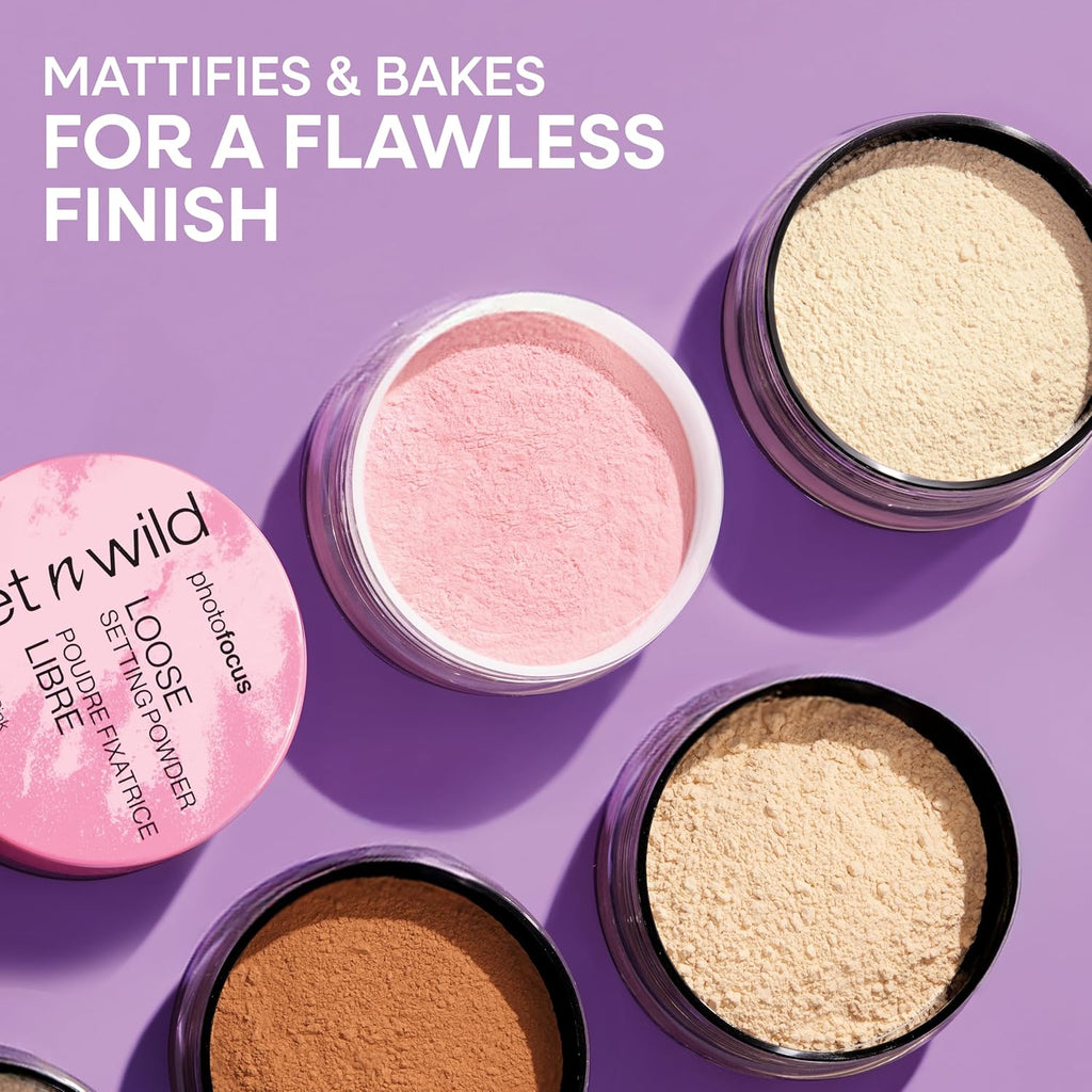 Photo Focus Loose Baking Setting Powder, Highlighter Makeup, Suitable for All Skin Tones - Off-White Translucent