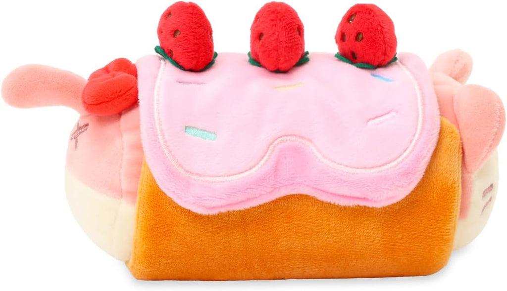 Roll Cake Kittiroll Plush Pillow, Kawaii Kitty Cat, 6" | Soft Plush Toy in Removable Burrito Outfit; Bedroom Decor and Birthday Gift for Kids and Women.