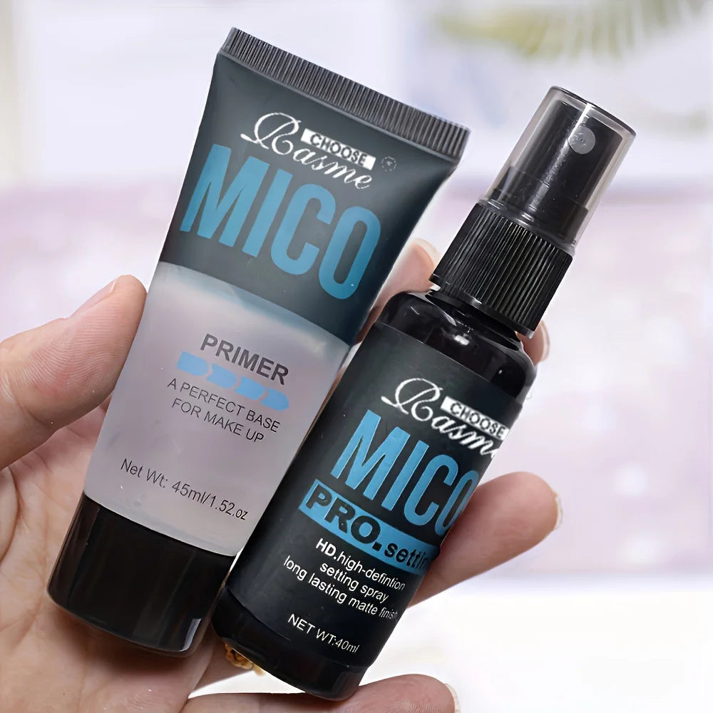 Makeup Set of Makeup Primer + Setting Spray, Invisible Pore Color Rendering Hold Makeup, for Base Makeup and Makeup Finishing