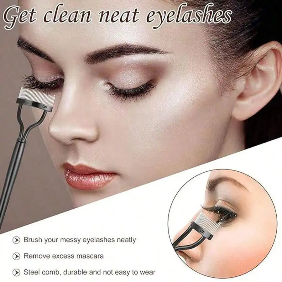 11-In-1 Eyelash Grooming Kit, Includes Eyelash Curler with Comb Separator, Eyelash Wand, Eyebrow Brush, 4 Silicone Refill Pads