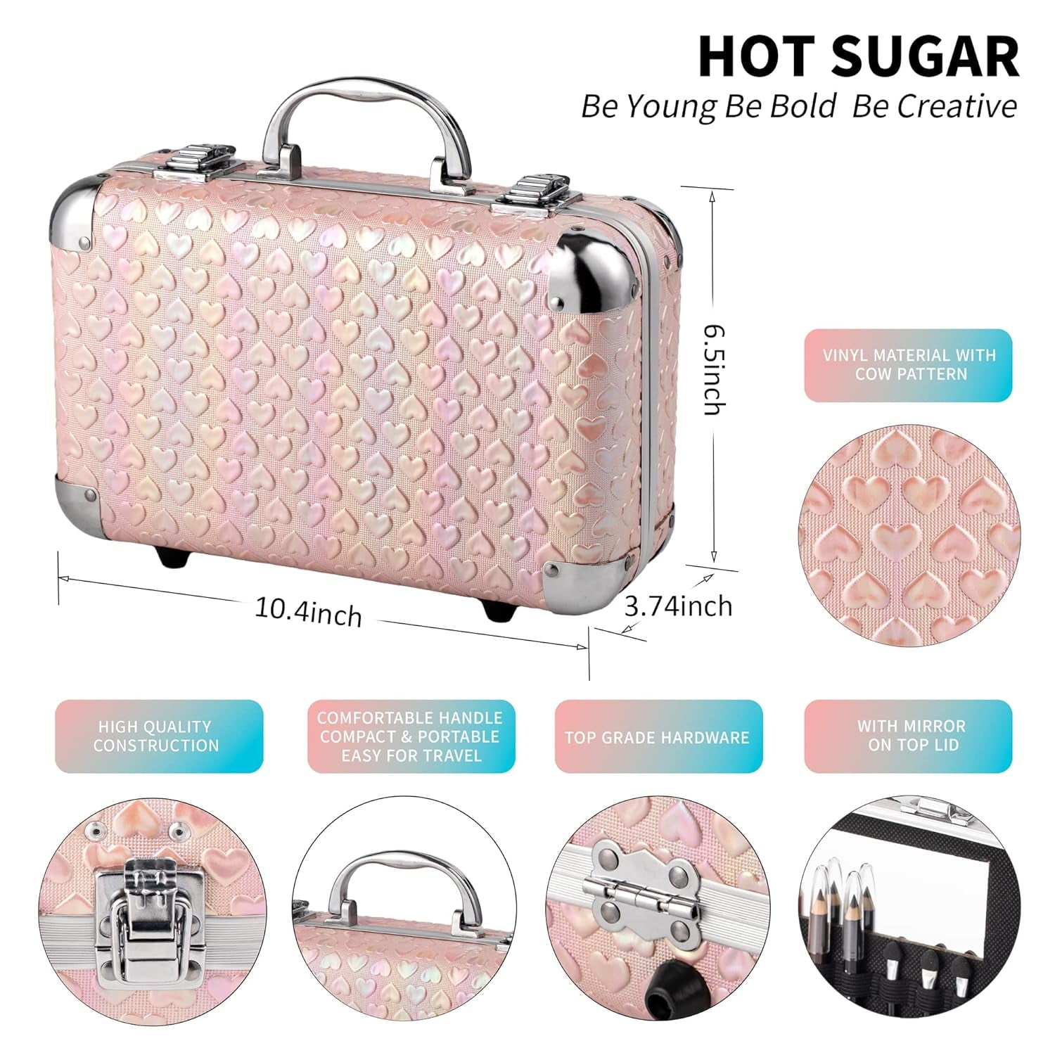 All in One Makeup Set for Teenager Girls, Full Makeup Kit for Beginners Includes Eye Shadow Palette Blush Lip Gloss Lipstick Lip Pencil Eye Pencil Brush Mirror (Pink Heart)
