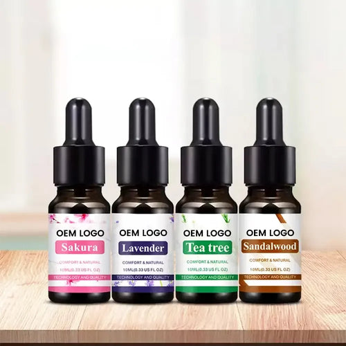 10Ml Essential Oil with Dropper for Diffuser Natural Plant Lemon Grass Peppermint Rose Lavender Sandalwood Aroma Essential Oils