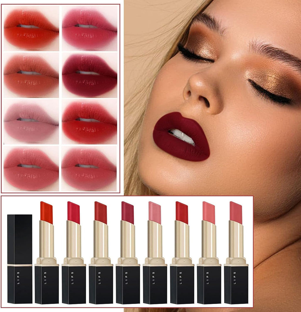 Lip Liner and Lipstick Set Red Lipstick Non Staining Cup Lipstick Non Fading Velour Small Black Tube Lipstick Color Makeup Non Fading Lipstick