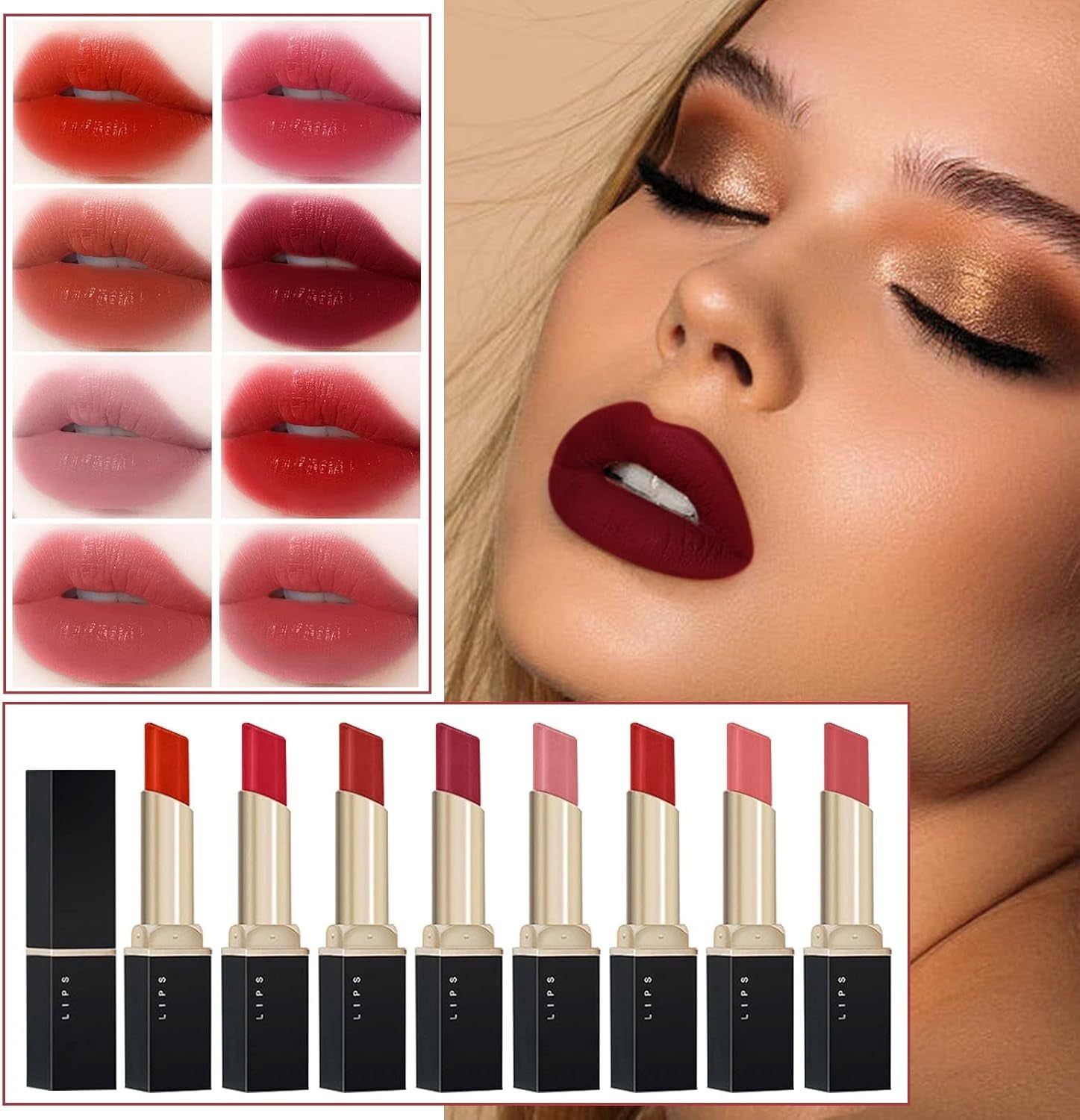Lip Liner and Lipstick Set Red Lipstick Non Staining Cup Lipstick Non Fading Velour Small Black Tube Lipstick Color Makeup Non Fading Lipstick