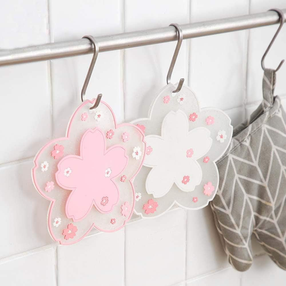 Durable Non-Slip Sakura Coffee Cup PVC Coaster Home Tea Coaster Bowl Pad Placemat Coaster(S)