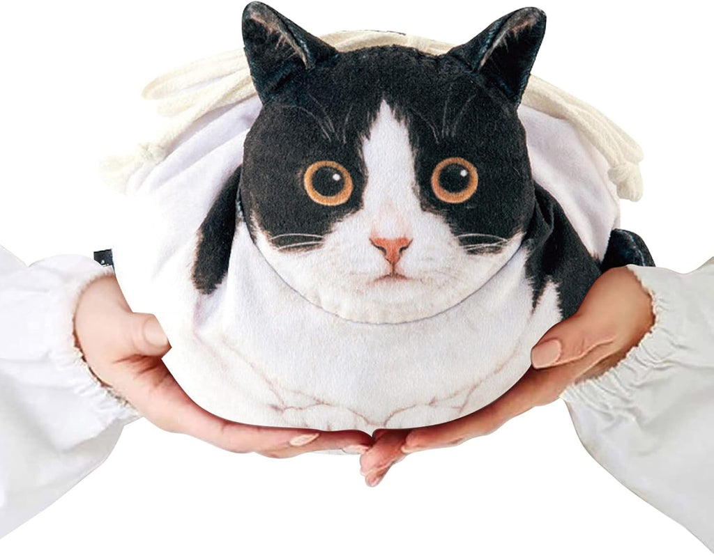 Cat Cosmetic Bag - Cat Shaped Funny Kitten Drawstring Toiletry Bag,Soft Makeup Travel Bag Organizer and Cat Coin Pouch Purse for Bathroom, Vacation, Gym