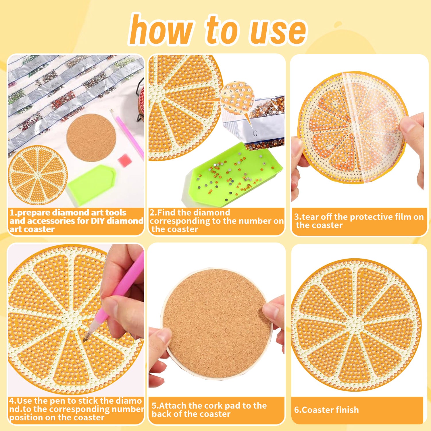 12 Pieces Diamond Art Painting Coasters Kit with Holder, Diamond Art Coasters, DIY Diamond Crafts Projects, Diamond Dot Kits for Adults and Beginners(Fruit Style)