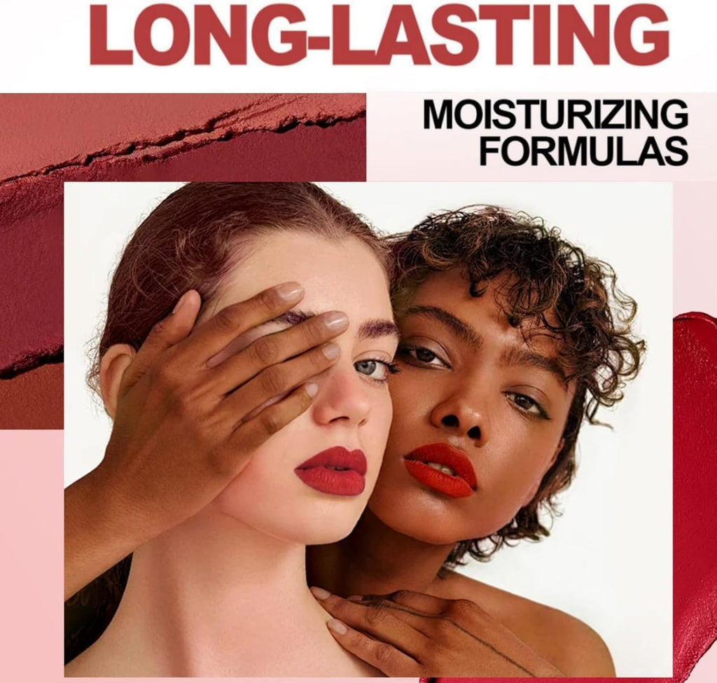 2-In-1 Lipstick Lip Liner Set,Long Lasting Waterproof Matte Lipstick & Lip Liner Kit,High Pigm/Ented Red Lipstick,Non-Stick Cup Lip Gloss Set,Lip Liner and Lipstick Set for Daily & Holiday,03#
