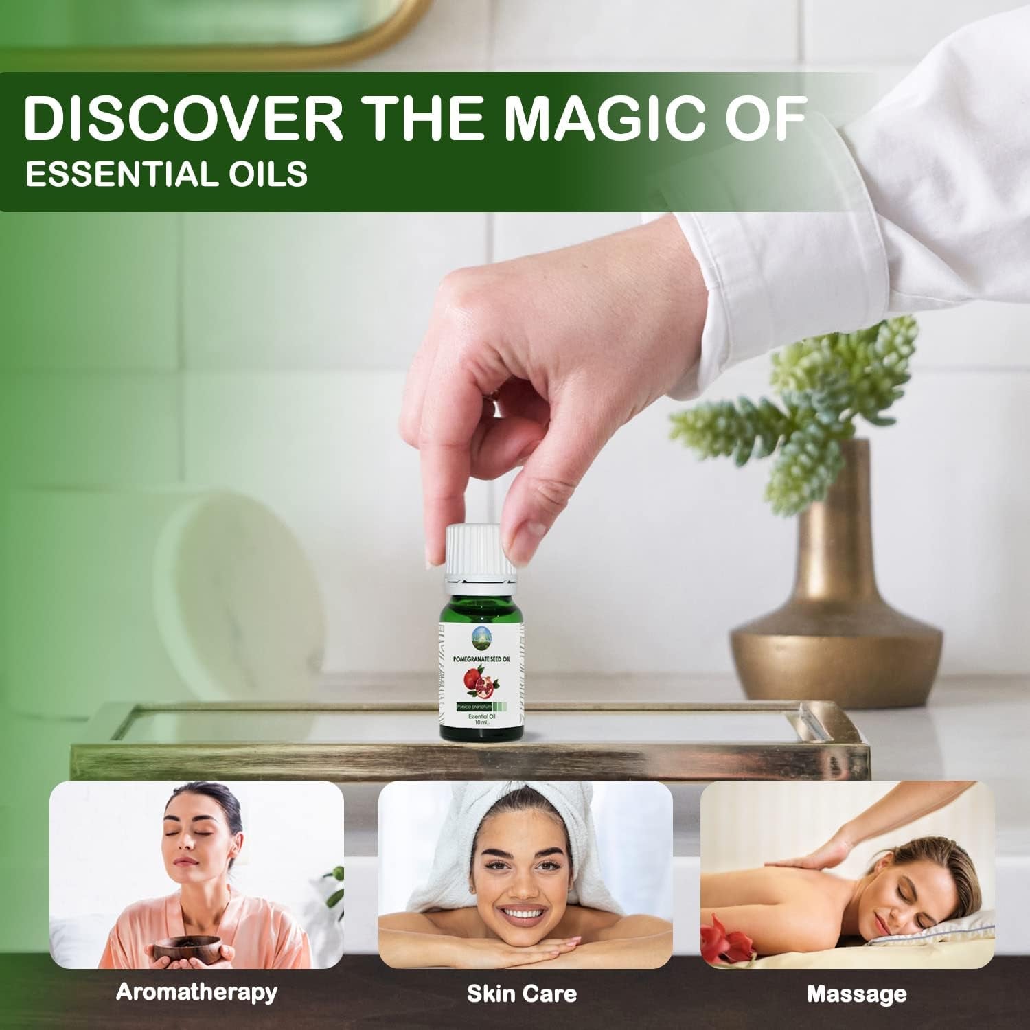 Pomegranate Essential Oils - Pure Essential Oils for Skin, Natural Pomegranate Oil for Face, Oil for Diffuser - 10Ml