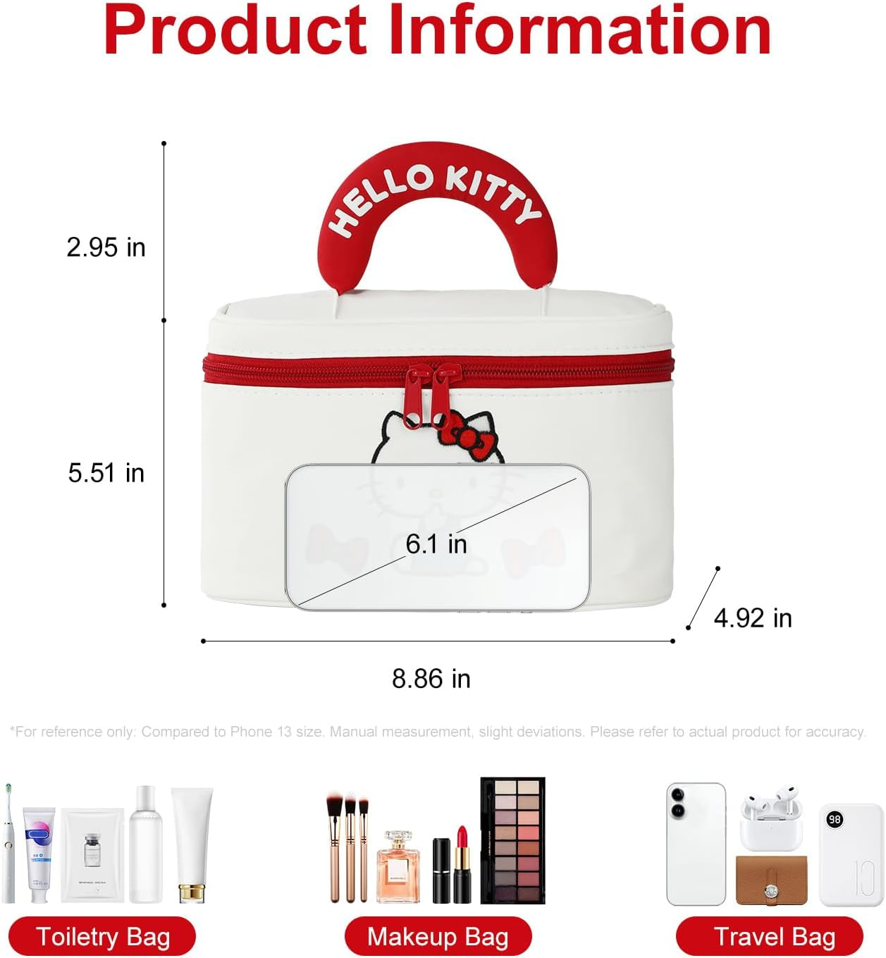 Large Travel Makeup Bag Waterproof Cosmetic Bags,Portable Toiletry Organizer with Handle for Girl,Cute Home Storage for Women