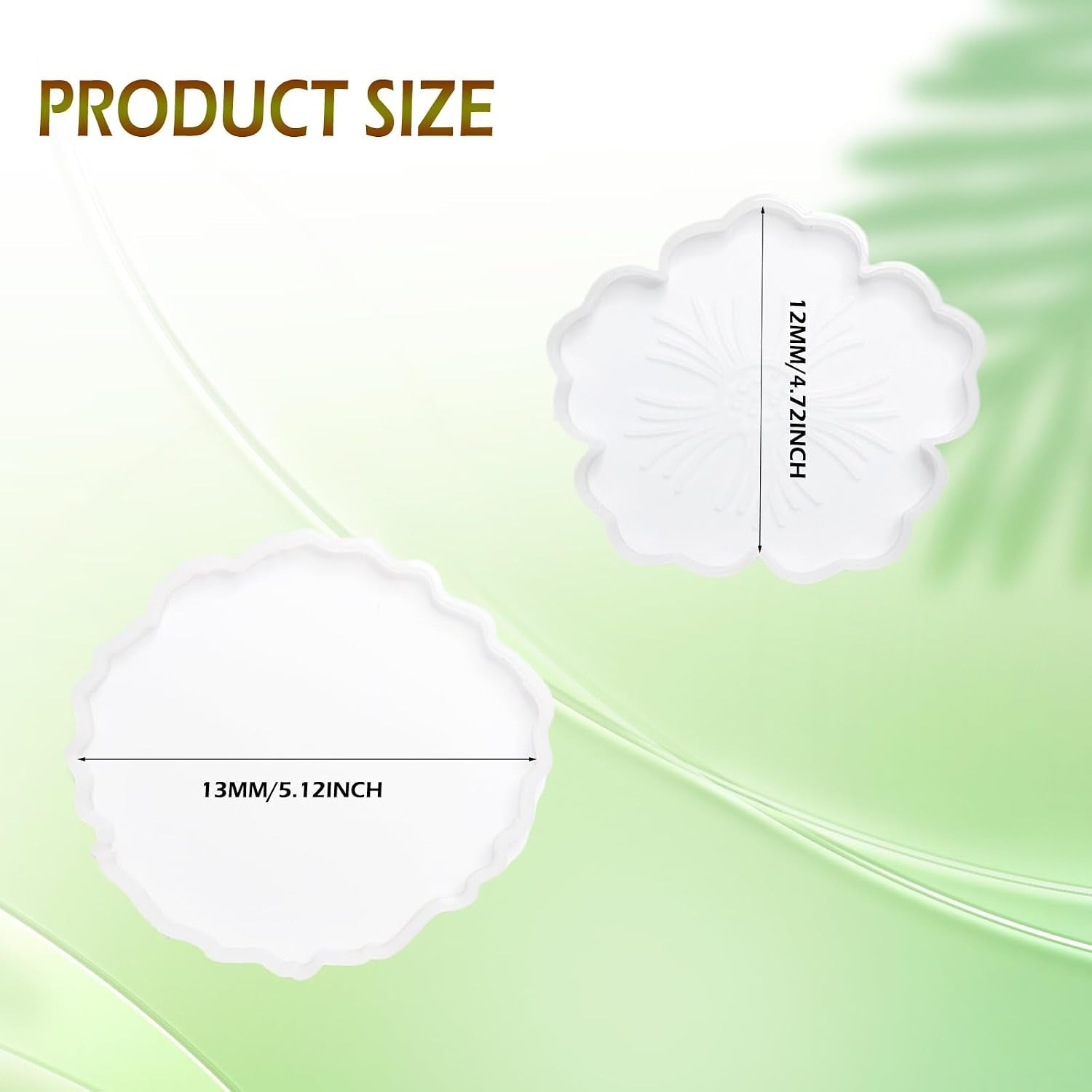 Silicone Coaster Molds,  6 Pack Flower Coaster Resin Molds DIY Epoxy Resin Coaster Molds Flower Silicone Tray Resin Casting Molds Irregular Epoxy Resin Agate Coaster Cup Mat Molds, 2 Styles