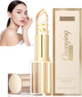 Colour Changing Lipstick with Gold,Transferproof Gold Cry/Stal Temperature Changing Lipstick,Long-Lasting Moisturizing Lip Gloss,Hydrating Clear Lipst/Ick & Flower L/Ip Balm for Dry Cracked Li/Ps