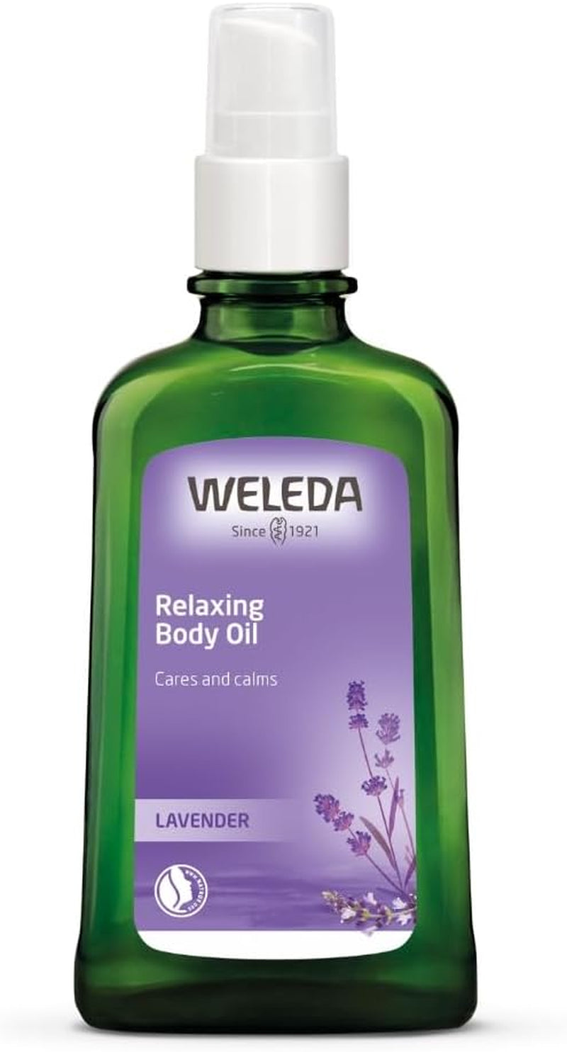 Lavender Relaxing Body Oil with Sweet Almond & Sesame, 100 Ml | Aromatherapy Oil for Massage, Nourishes Normal to Dry Skin, Vegan, Dermatologically Tested, Organic Ingredients