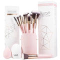 Beauty 15 Piece Award Winning Pink Makeup Brush Set: Cute Vegan Makeup Brushes for Women, Teen Girls & Tweens with Holder Case, Sponge, Cleaner & Guide, Gift Box