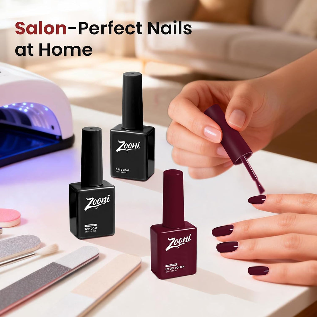 Hema-Free Oxblood Red Gel Nail Polish 1PCS 12ML Gel Polish | Same Color Same Bottle,Soak-Off UV LED, Long-Lasting Nails Art for Salon & Home DIY Manicures