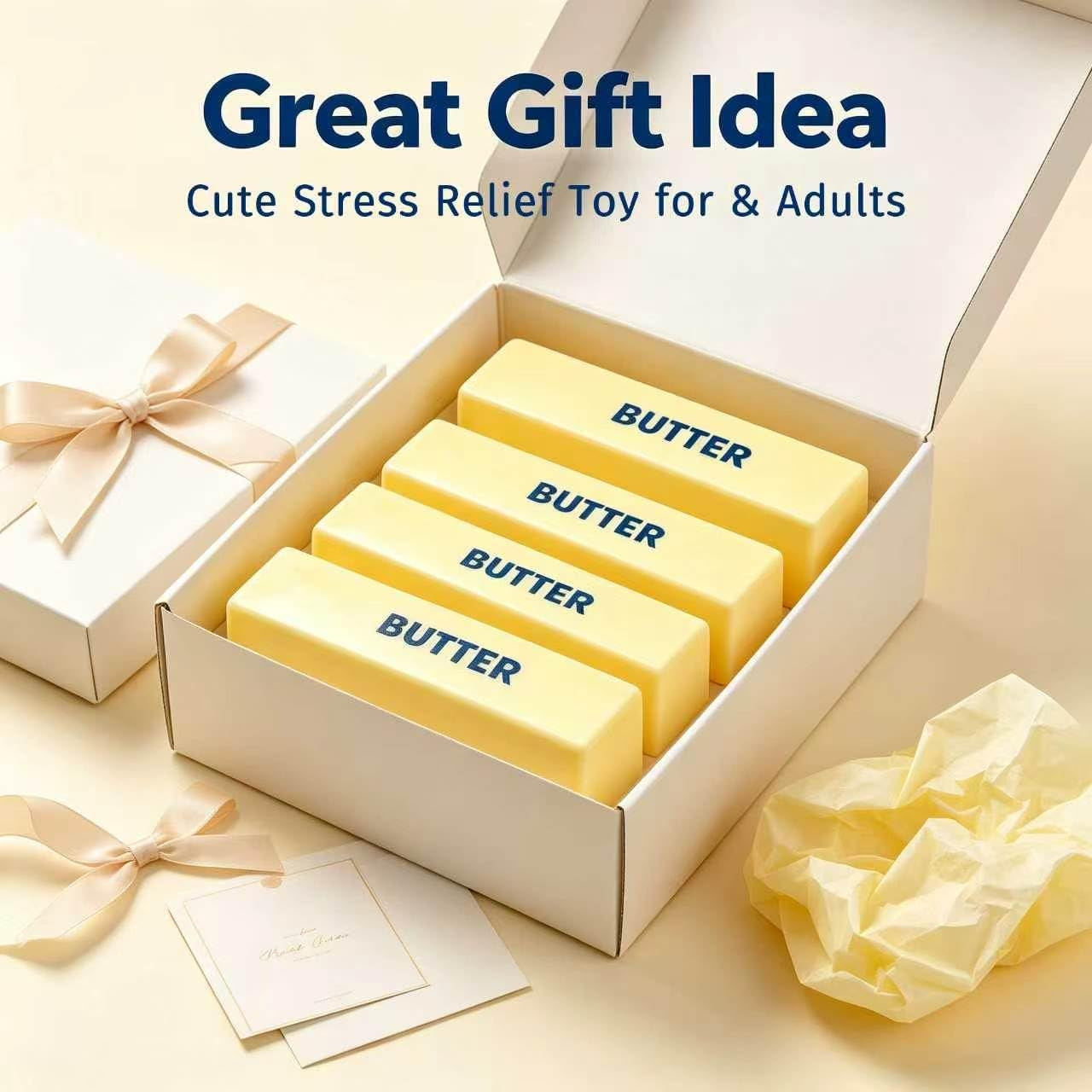 6Pcs Slow Rising Butter Squishies Fidget Toys Adults, Slow Rebound Stress Balls Stress Relief & Fidget Toys for ADHD, Easter Basket Stuffers Easter Gifts