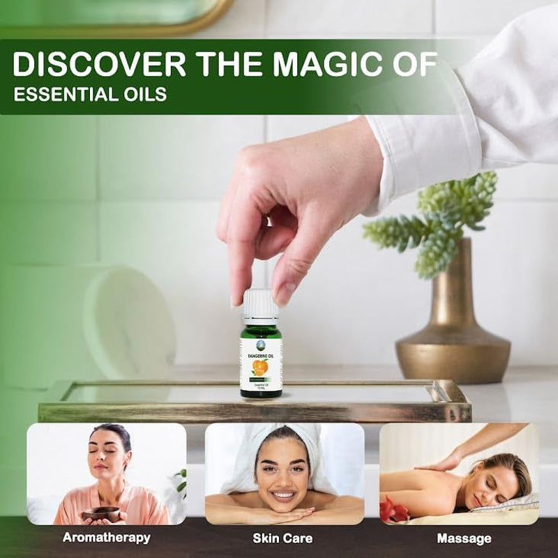 Tangerine Essential Oils - 100Ml, Pure Essential Oil - Massage Oils for Massage Therapy, Aromatherapy - Tangerine Citrus Essential Oils for Skin, Home Diffusers, Humidifier, Burner, Candle Making