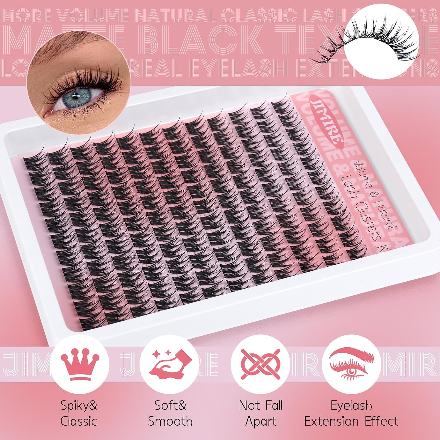 Natural Lash Clusters Wispy Cluster Eyelash Extensions 9-12MM Volume Individual Lashes 132Pcs CC Curl Classic Eyelash Clusters Soft Lash Extensions Easy to Apply for Beginners by