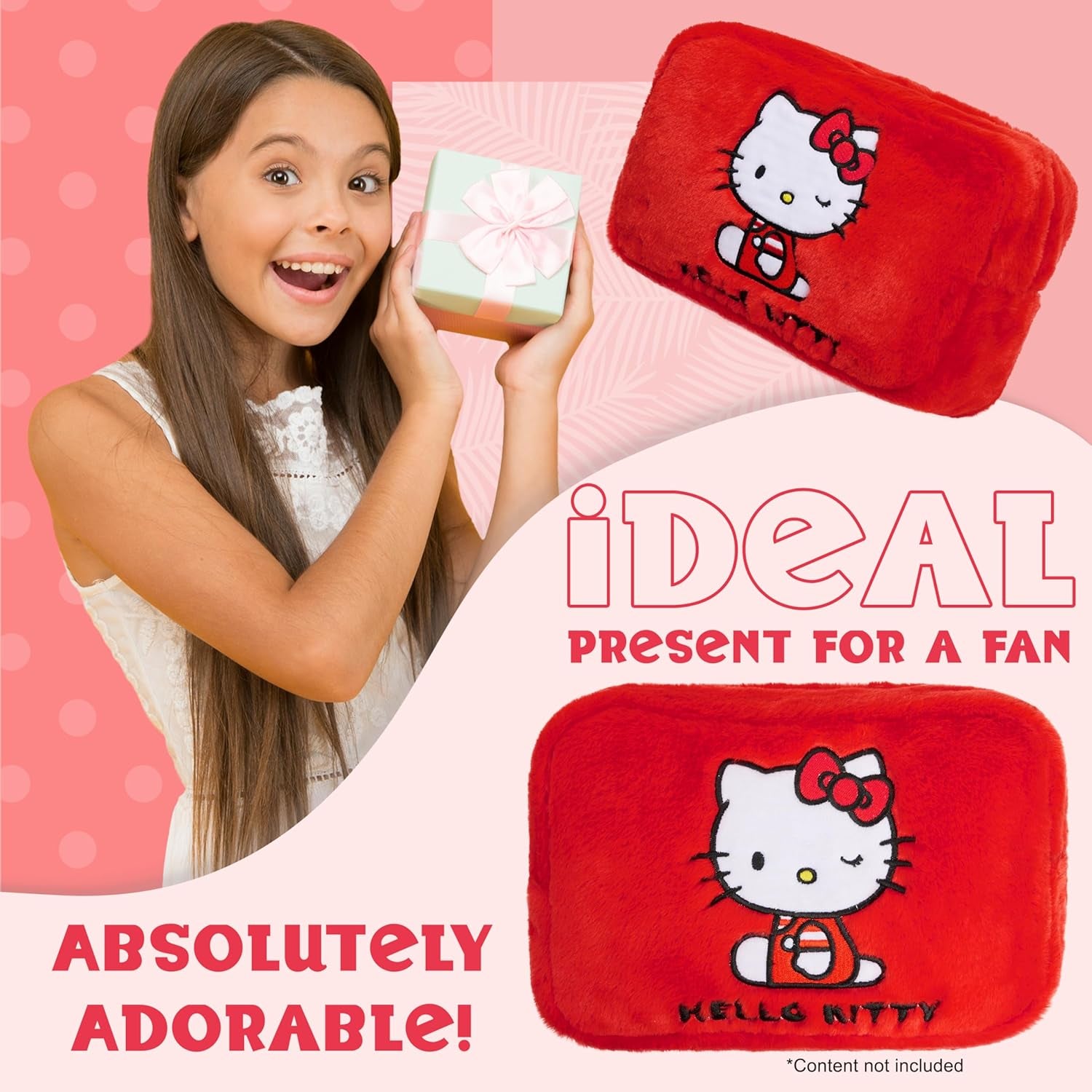 Cute Makeup Bag Fluffy Kawaii Travel Bag, Zipped Cosmetic Bag Toiletry Bag for Women Teens Girls, Gift for Her