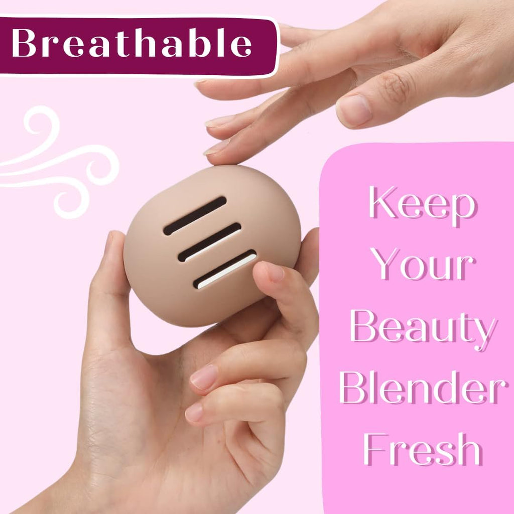 Silicone Makeup Brush Holder, Soft Silicone Makeup Organize Portable Make up Bag Anti-Fall Out Cosmetic Pouch, Makeup Sponge Holder