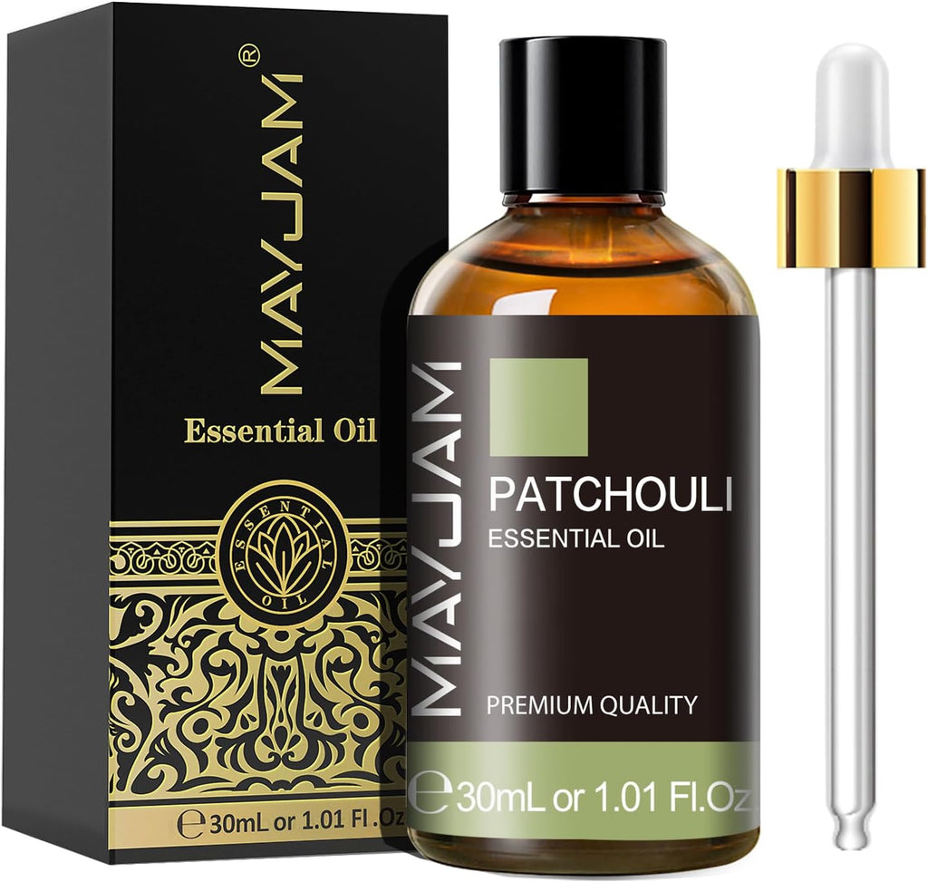 Patchouli Essential Oil 30ML - Premium Diffuser Oil | with Glass Dropper, Long Lasting Aroma, for Diffuser, Aromatherapy, Massage, Candle and Soap Making, Bedroom, Office