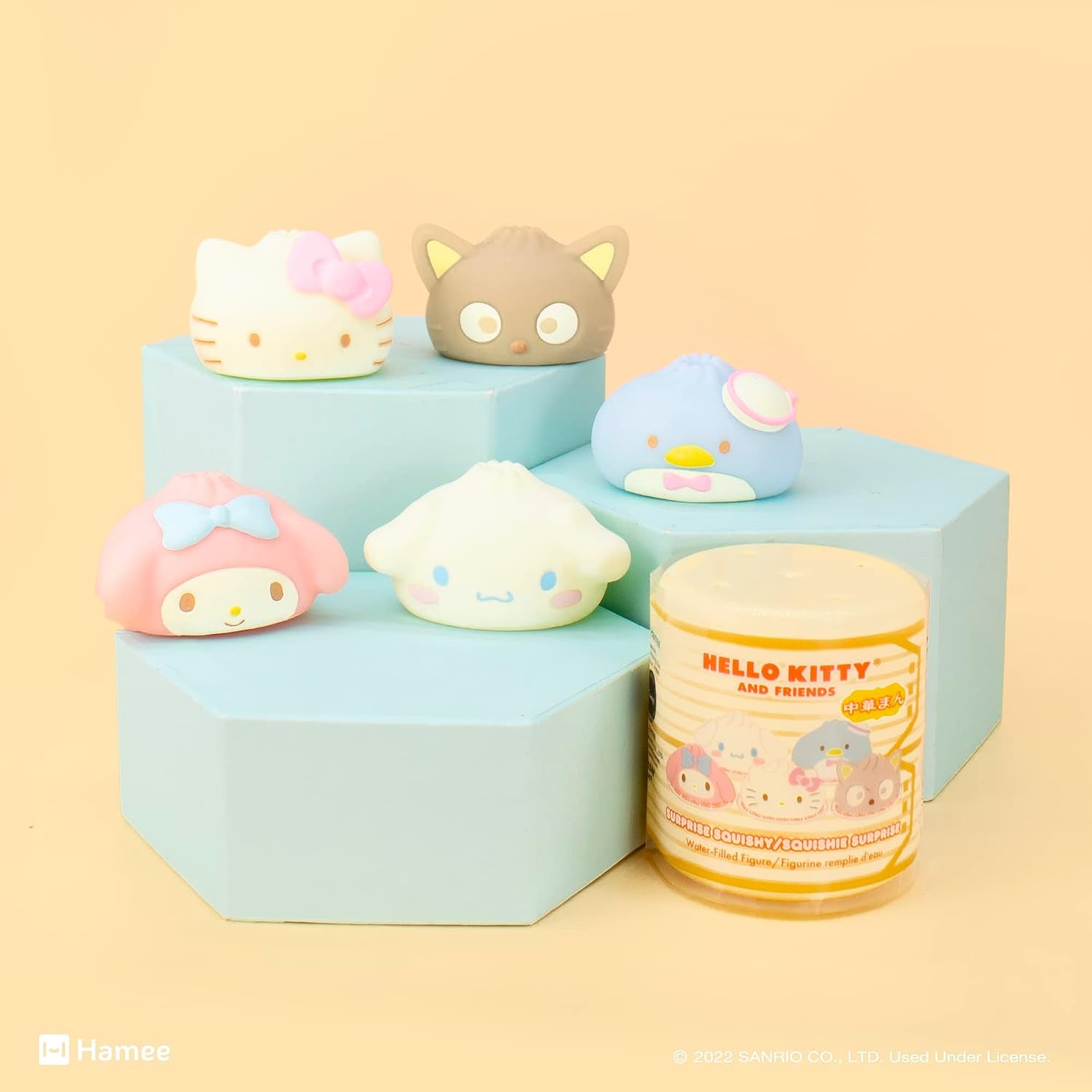 Squishu Capsule Hello Kitty & Friends Series 3: Steamed Bun - 1 Pc. | Cute Water-Filled Squishy Toy, Mystery Blind Capsule, Birthday Gift, Party Favor, Gift Basket Filler, Stress Relief