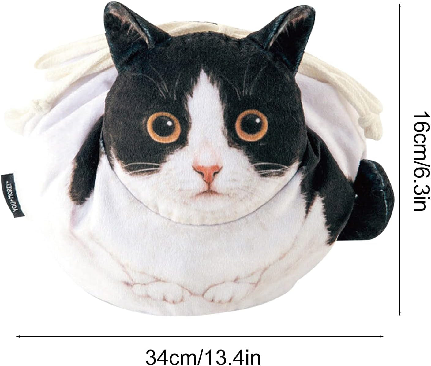 Cat Cosmetic Bag - Cat Shaped Funny Kitten Drawstring Toiletry Bag,Soft Makeup Travel Bag Organizer and Cat Coin Pouch Purse for Bathroom, Vacation, Gym
