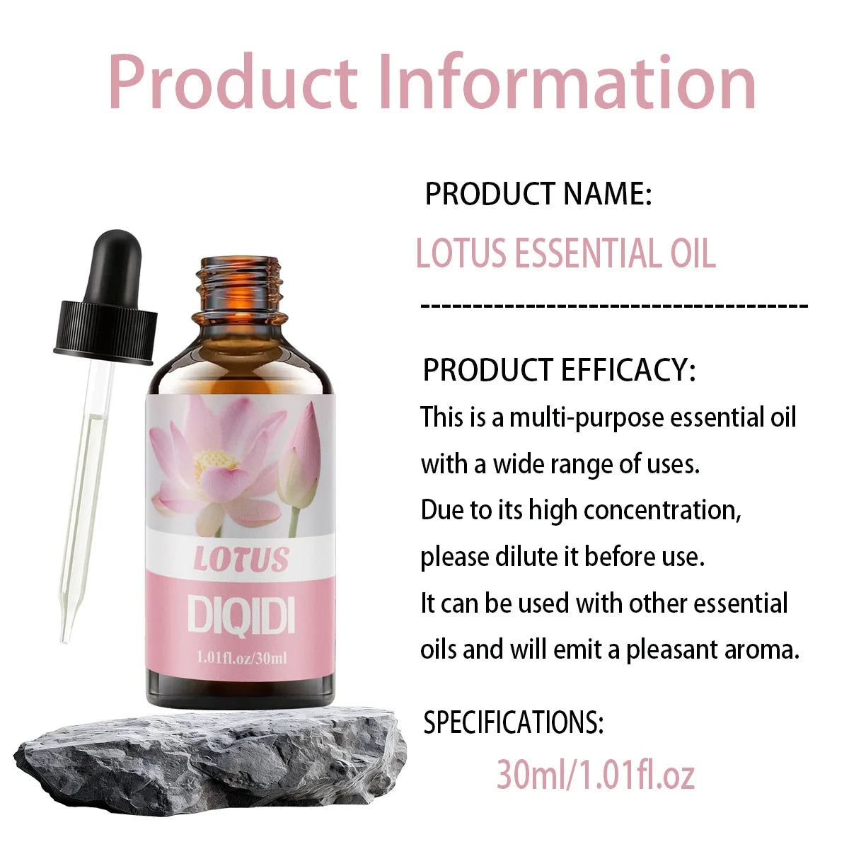 Lotus Essential Oil, Rich in Flavor, Home Aromatherapy Essential Oil, Multifunctional Essential Oil, Bathing, and Spa.