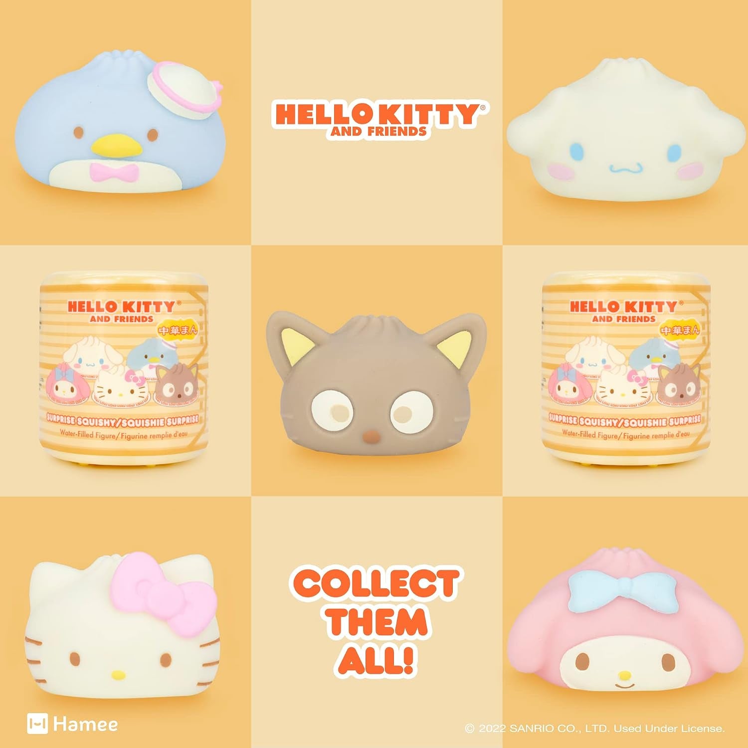 Squishu Capsule Hello Kitty & Friends Series 3: Steamed Bun - 1 Pc. | Cute Water-Filled Squishy Toy, Mystery Blind Capsule, Birthday Gift, Party Favor, Gift Basket Filler, Stress Relief