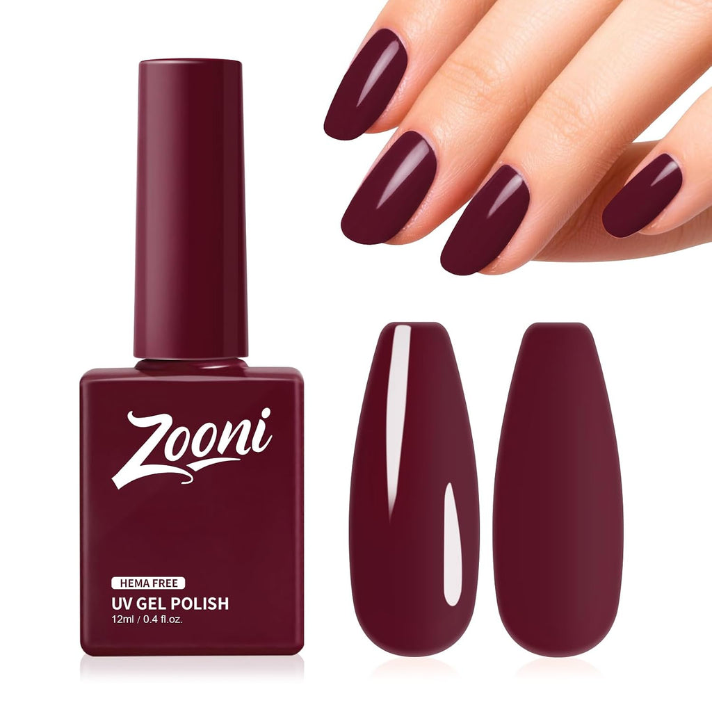 Hema-Free Oxblood Red Gel Nail Polish 1PCS 12ML Gel Polish | Same Color Same Bottle,Soak-Off UV LED, Long-Lasting Nails Art for Salon & Home DIY Manicures