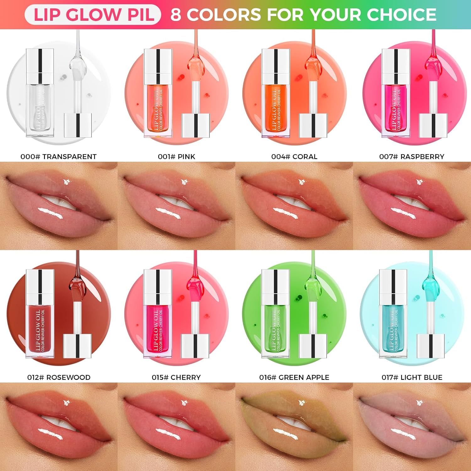 Hydrating Lip Glow Oil, Plumping Lip Gloss Tinted Lip Balm Transparent Lip Care, Long Lasting Hydrating Lip Gloss Tinted Lip Non-Sticky, Lip Tint Lip Care Oil for Dry Lip