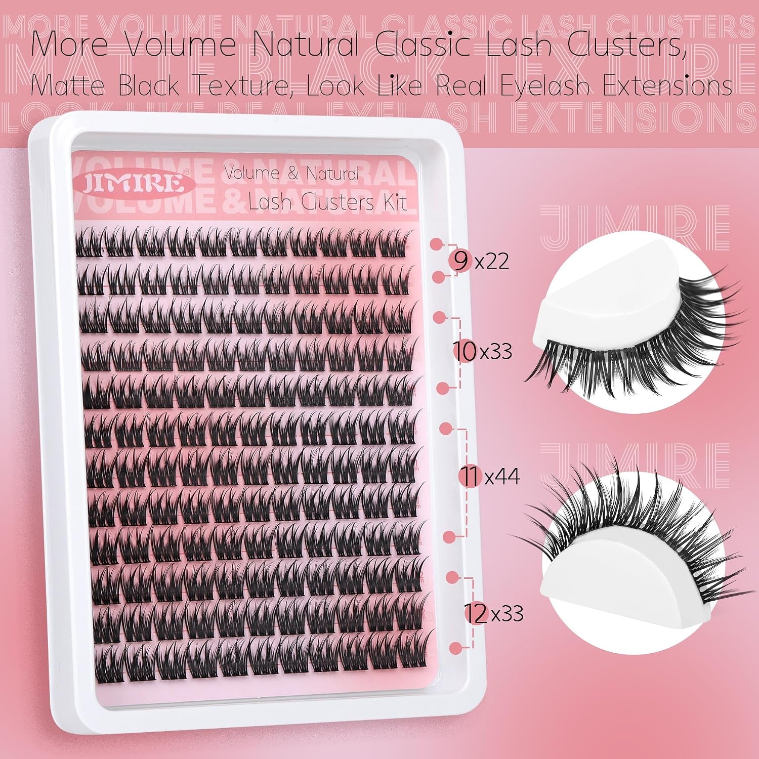 Natural Lash Clusters Wispy Cluster Eyelash Extensions 9-12MM Volume Individual Lashes 132Pcs CC Curl Classic Eyelash Clusters Soft Lash Extensions Easy to Apply for Beginners by