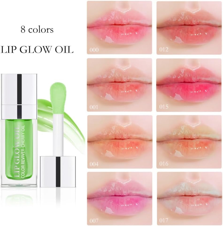 Hydrating Lip Glow Oil, Plumping Lip Gloss Tinted Lip Balm Transparent Lip Care, Long Lasting Hydrating Lip Gloss Tinted Lip Non-Sticky, Lip Tint Lip Care Oil for Dry Lip