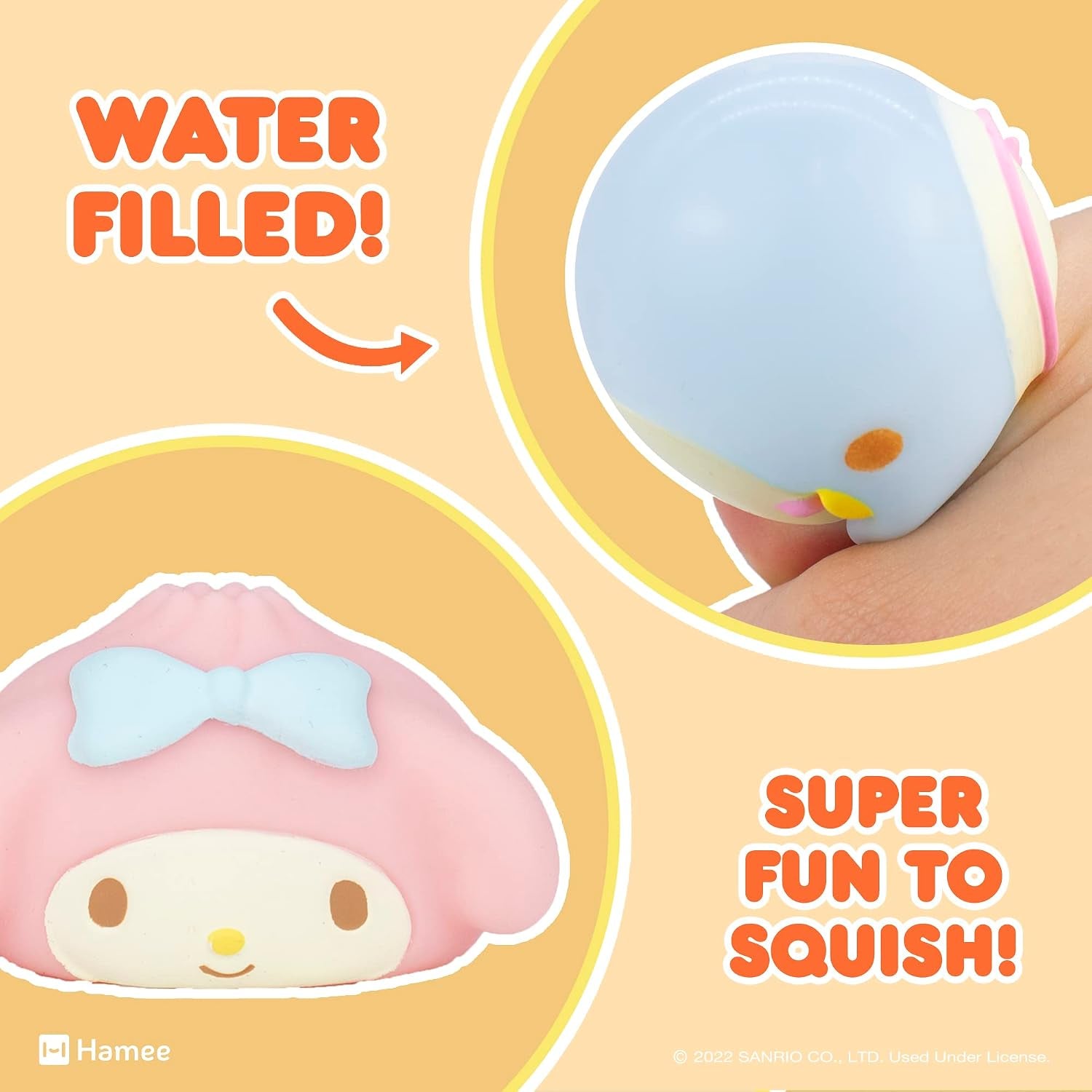 Squishu Capsule Hello Kitty & Friends Series 3: Steamed Bun - 1 Pc. | Cute Water-Filled Squishy Toy, Mystery Blind Capsule, Birthday Gift, Party Favor, Gift Basket Filler, Stress Relief