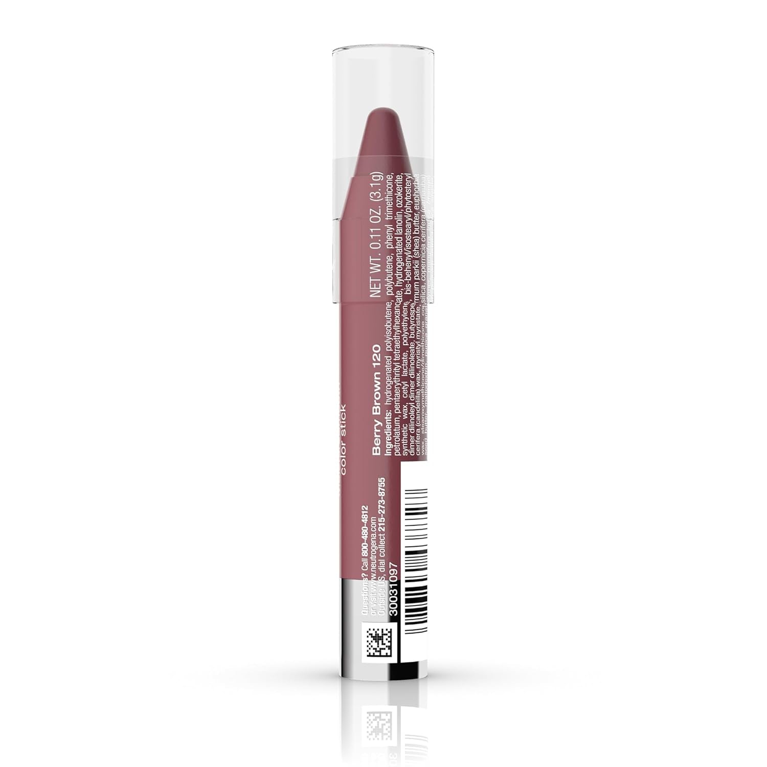 Neutrogena Moisture Smooth Color Stick for Lips, Moisturizing and Conditioning Lipstick with a Balm-Like Formula, Nourishing Shea Butter and Fruit Extracts, 120 Berry Brown.011 Oz (Pack of 1)