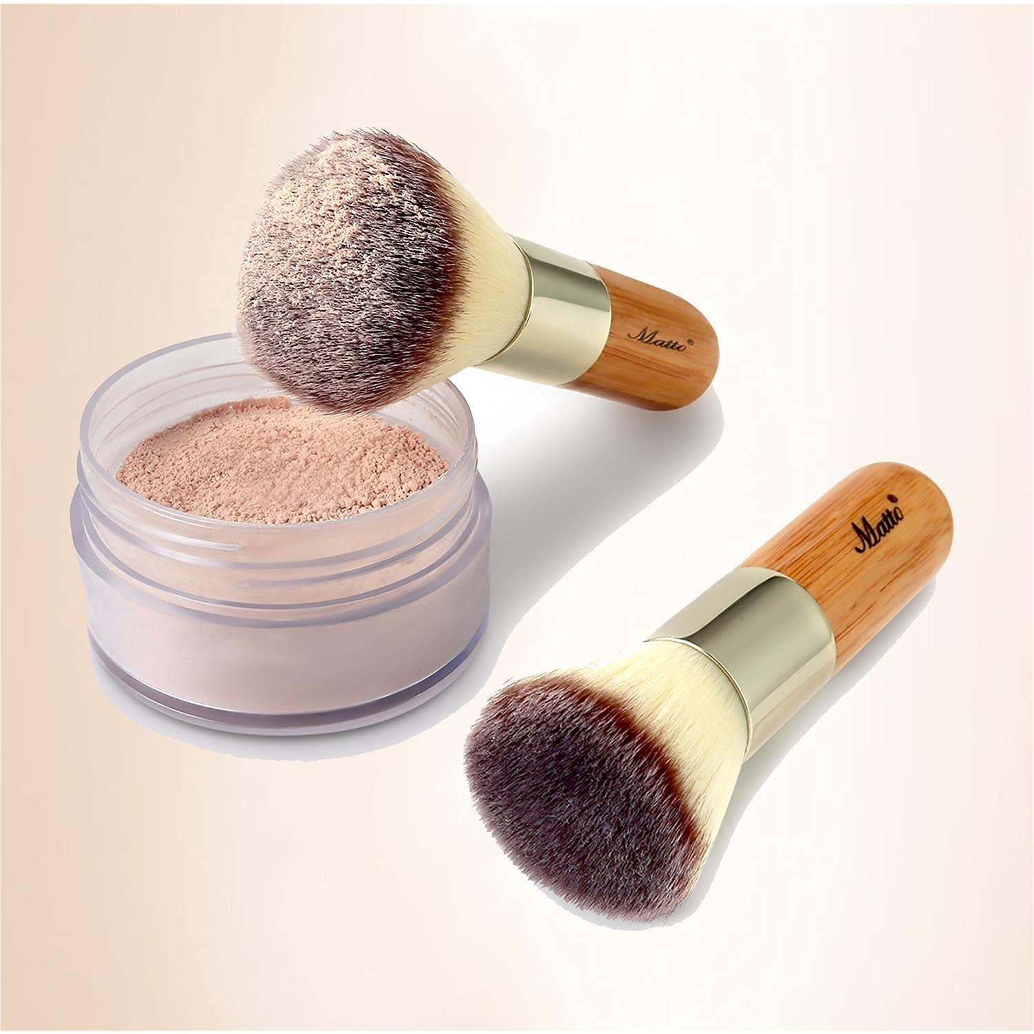 Makeup Brush Set 2 Pieces Face Blush Kabuki Powder Foundation Makeup Brushes for Mineral BB Cream