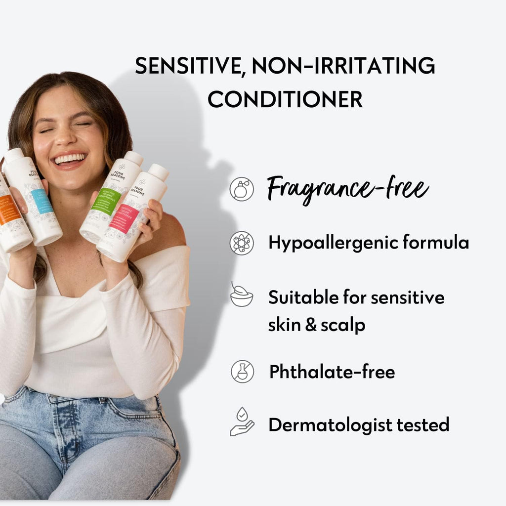 Sensitive Hair Conditioner for Color Treated Hair - Fragrance Free- Hypoallergenic, Phthalate Free, Paraben Free, Vegan & Unscented Conditioner -10.15 Oz