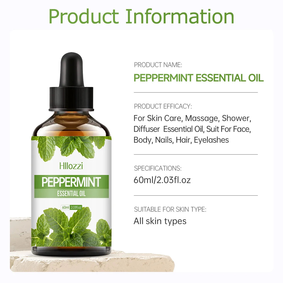 100Ml/60Ml/30Mlpeppermint Essential Oil Hydrating Multifunctional Essential Oil Aromatherapy Candle Car Diffuser