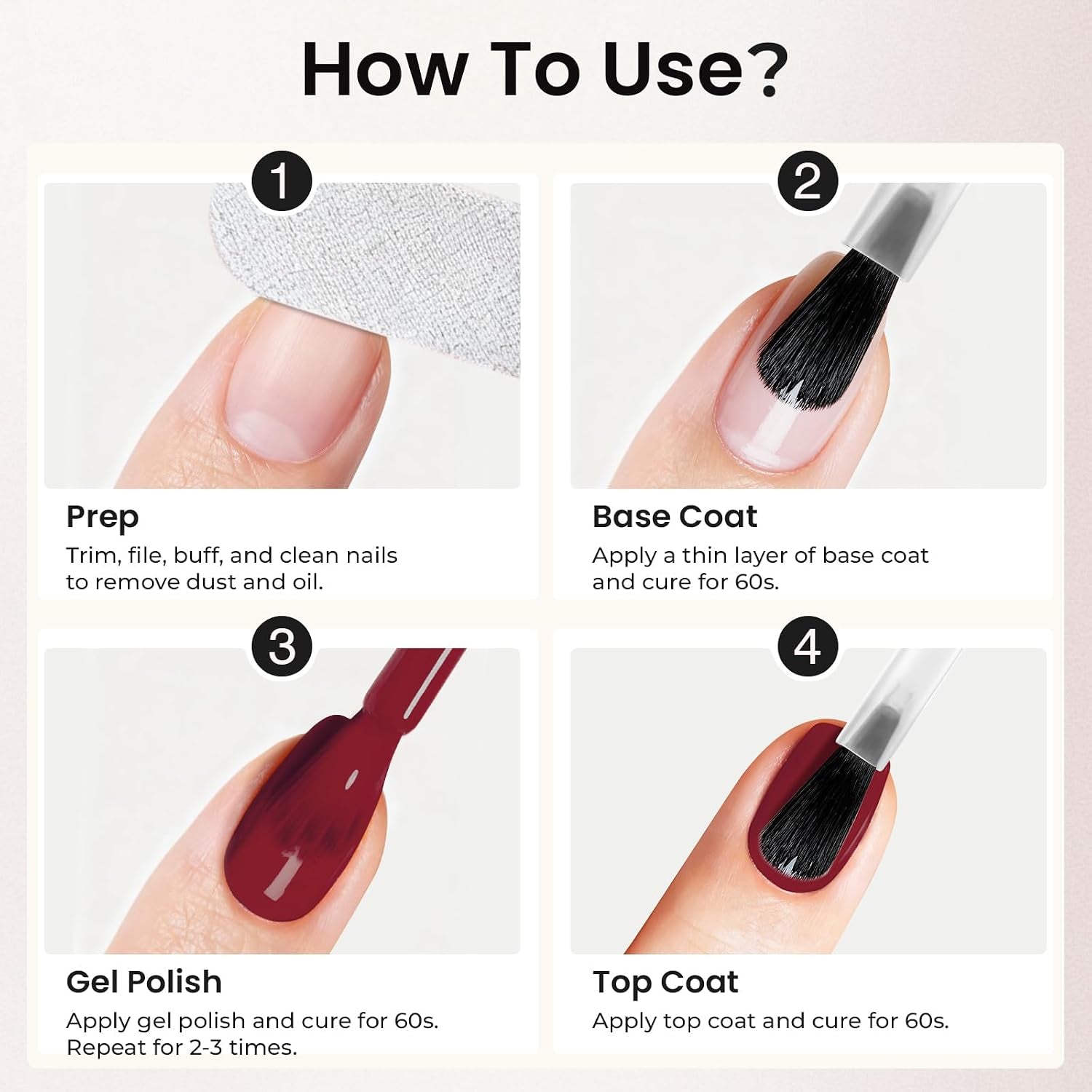 Hema-Free Oxblood Red Gel Nail Polish 1PCS 12ML Gel Polish | Same Color Same Bottle,Soak-Off UV LED, Long-Lasting Nails Art for Salon & Home DIY Manicures