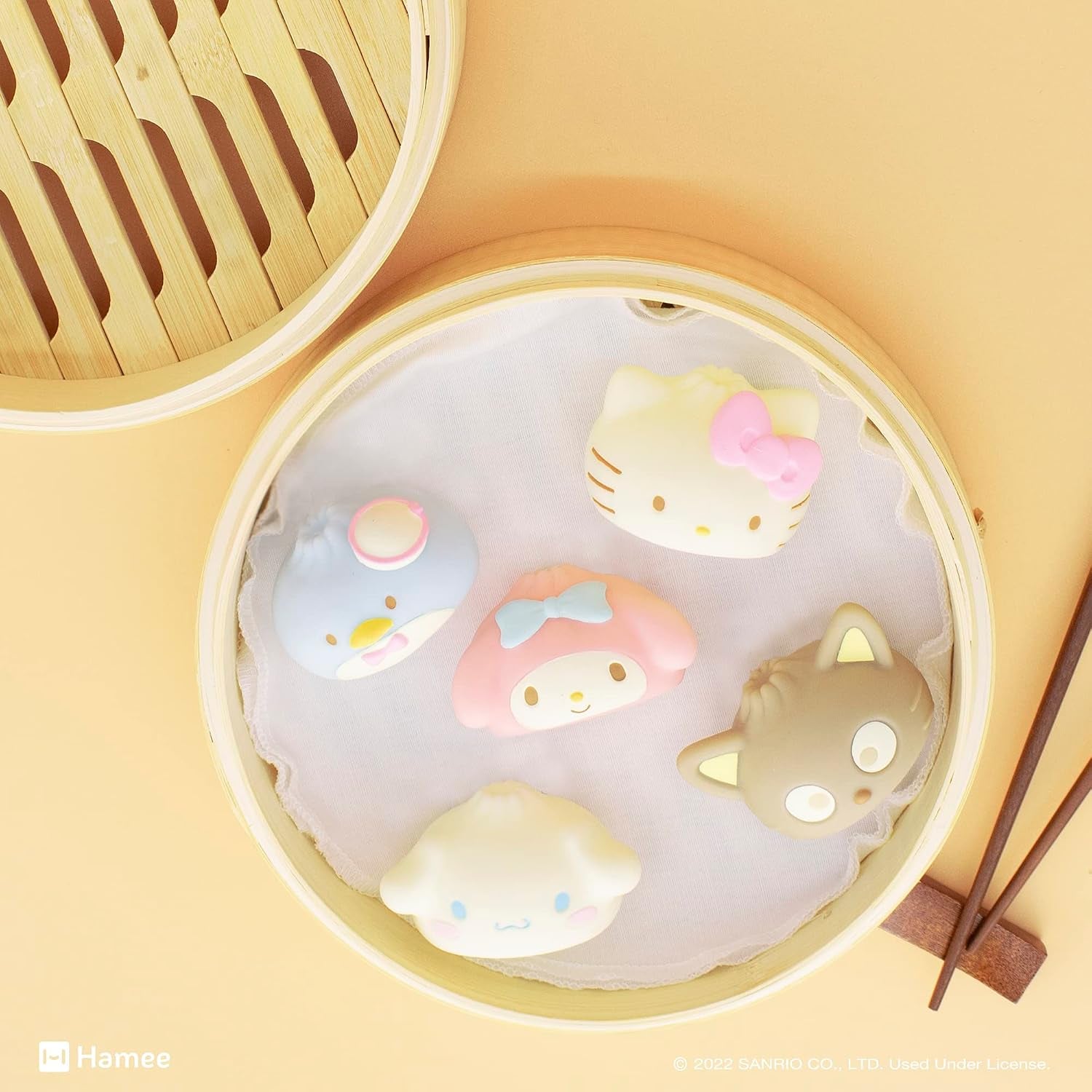 Squishu Capsule Hello Kitty & Friends Series 3: Steamed Bun - 1 Pc. | Cute Water-Filled Squishy Toy, Mystery Blind Capsule, Birthday Gift, Party Favor, Gift Basket Filler, Stress Relief