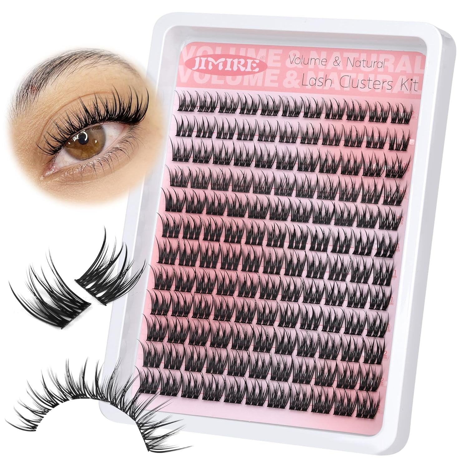 Natural Lash Clusters Wispy Cluster Eyelash Extensions 9-12MM Volume Individual Lashes 132Pcs CC Curl Classic Eyelash Clusters Soft Lash Extensions Easy to Apply for Beginners by