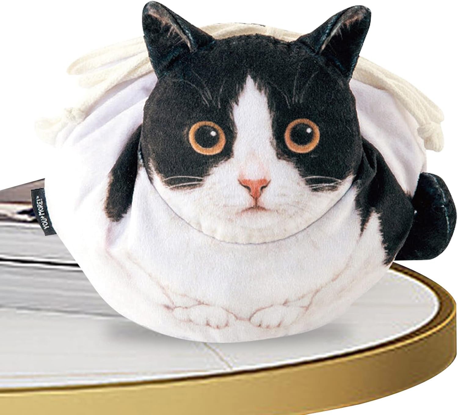 Cat Cosmetic Bag - Cat Shaped Funny Kitten Drawstring Toiletry Bag,Soft Makeup Travel Bag Organizer and Cat Coin Pouch Purse for Bathroom, Vacation, Gym