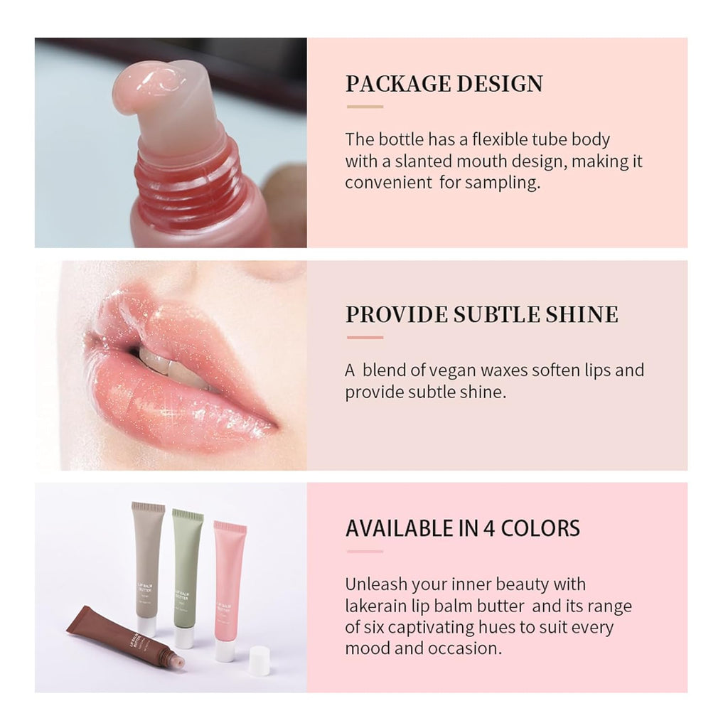 4Colors Glossy Lip Butter Balm, Peptide Lip Tint Lip Stain,Instant Moisture
