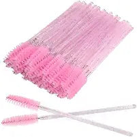 400 Spoolies Mascara Wand and Lip Brush Disposable Lash Brushes for Eyelash Extensions, Lipstick Lip Gloss Wands Applicator Tool (Pink)