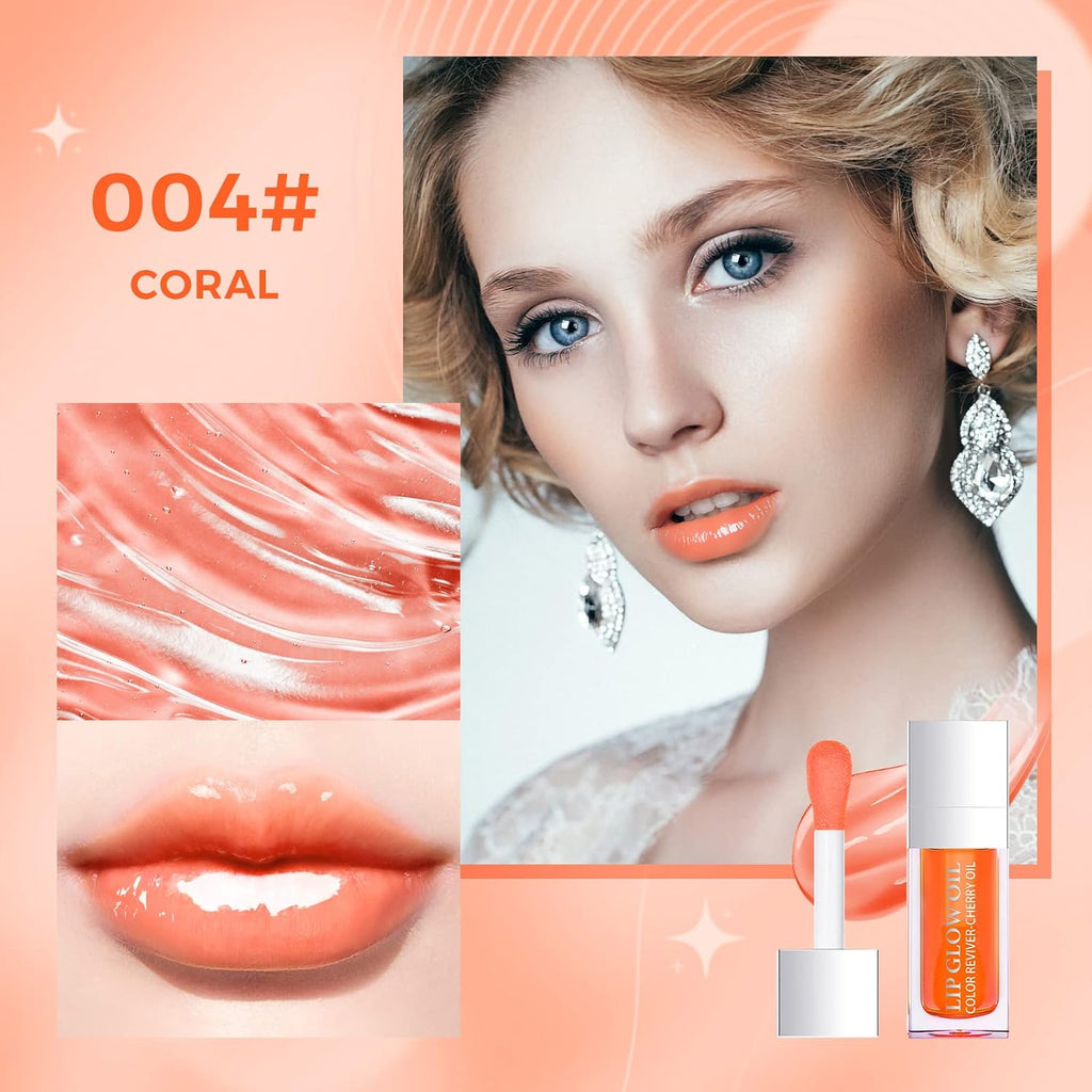 Hydrating Lip Glow Oil, Plumping Lip Gloss Tinted Lip Balm Transparent Lip Care, Long Lasting Hydrating Lip Gloss Tinted Lip Non-Sticky, Lip Tint Lip Care Oil for Dry Lip